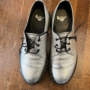 Silver Dr. Martens shoes